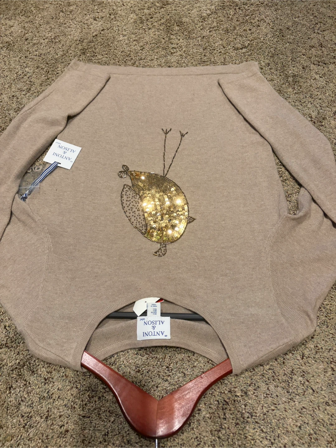NWT Antoni & Alison Gold Quail Sequin Sweater - photo 4
