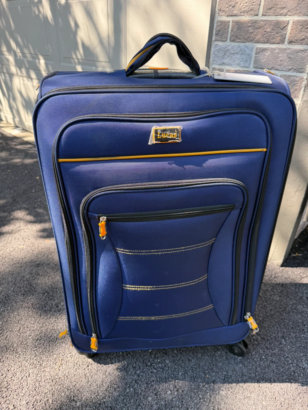 Lucas Blue Rolling Luggage Suitcase