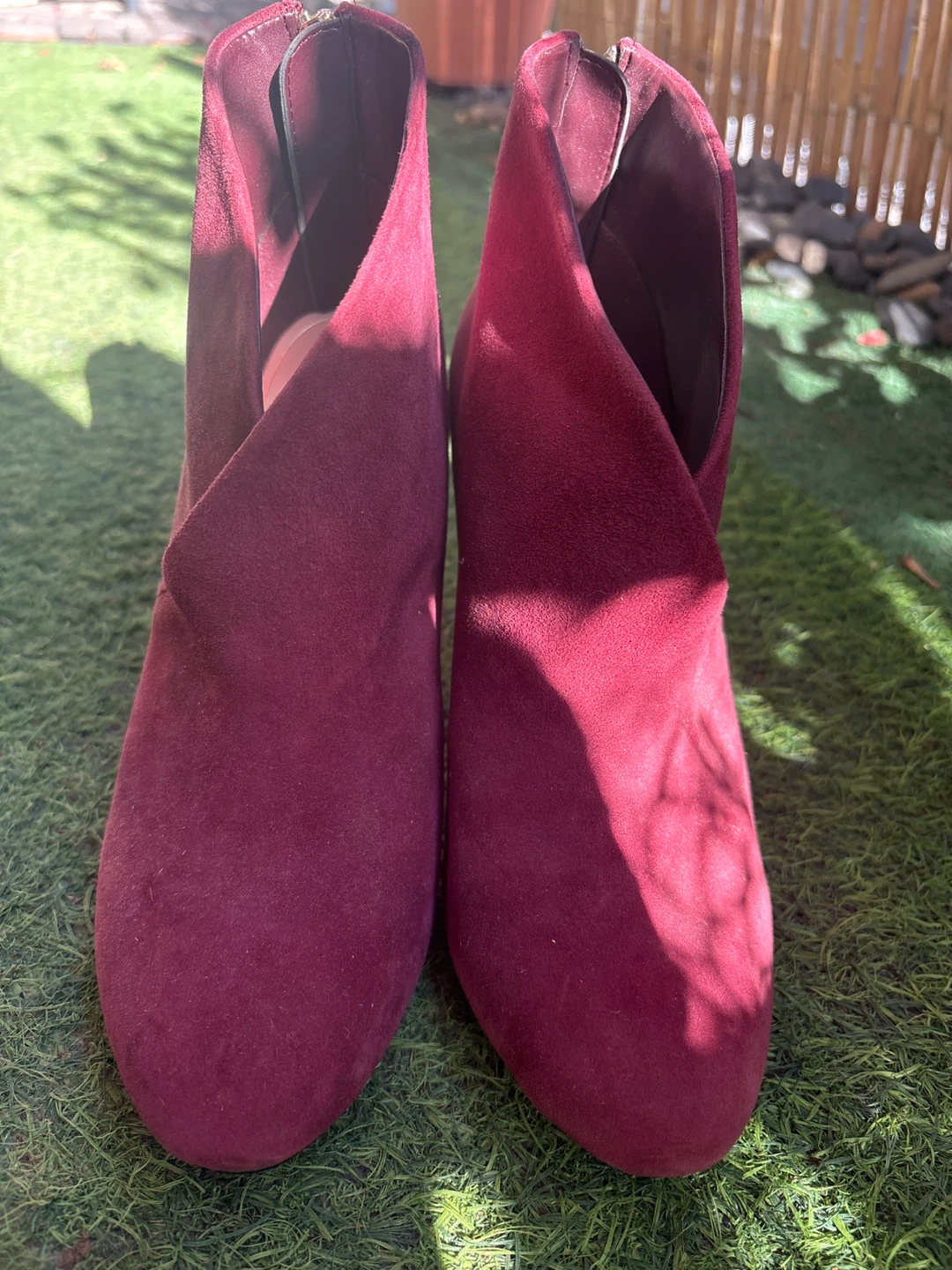 ALDO Burgundy Suede Ankle Boots