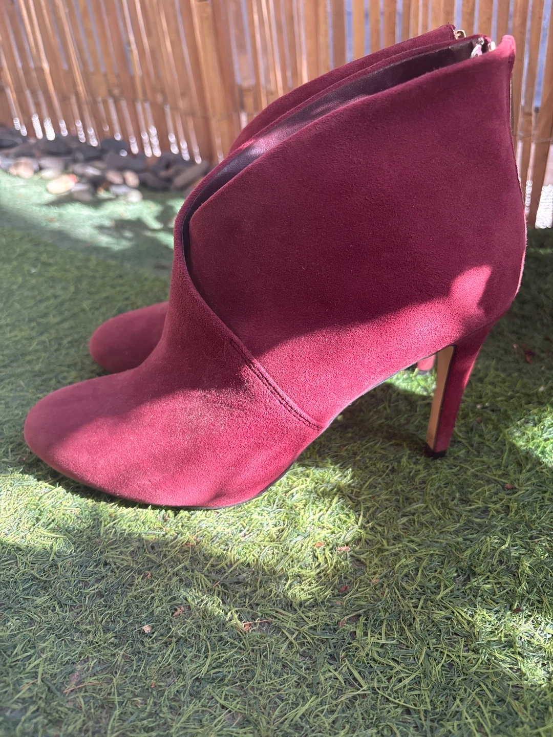 ALDO Burgundy Suede Ankle Boots - photo 2