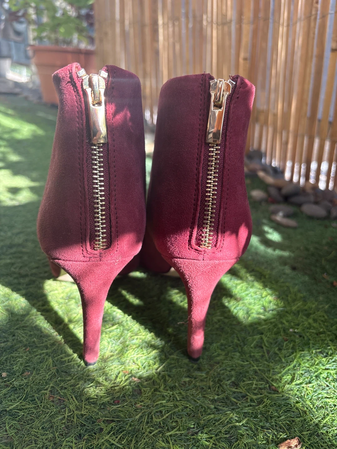 ALDO Burgundy Suede Ankle Boots - photo 3