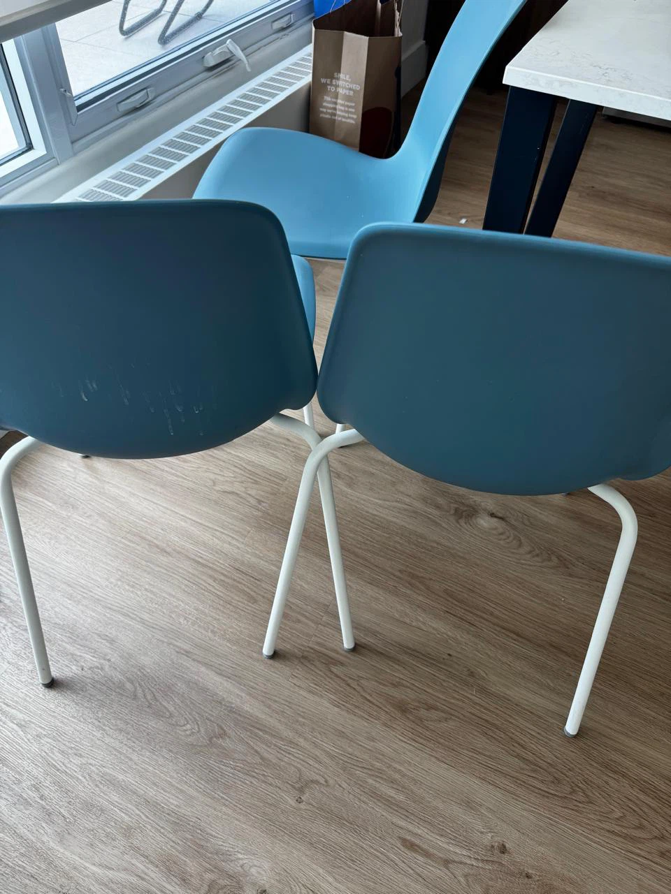 Set of 3 Blue Dining Chairs from IKEA