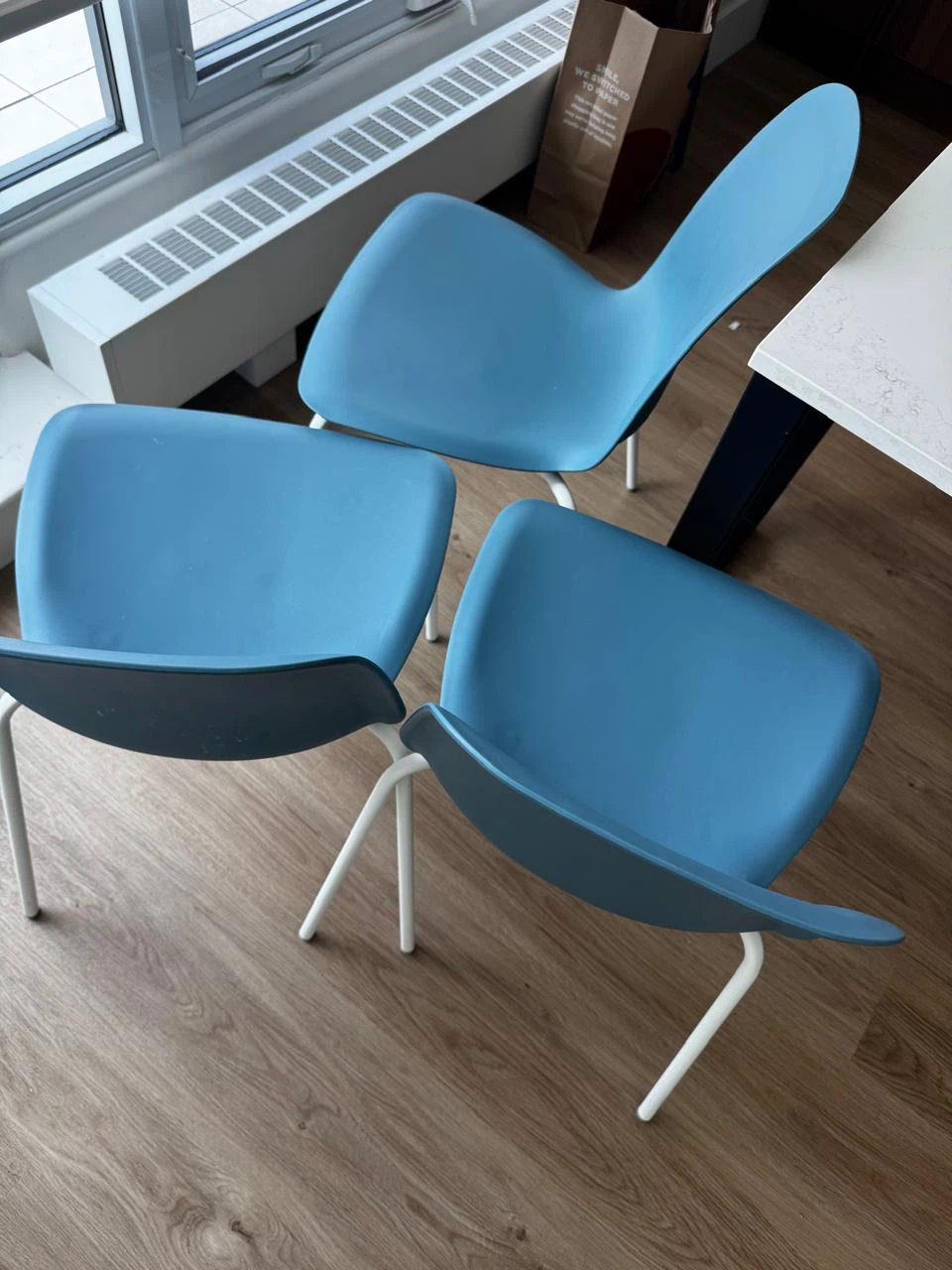 Set of 3 Blue Dining Chairs from IKEA - photo 2