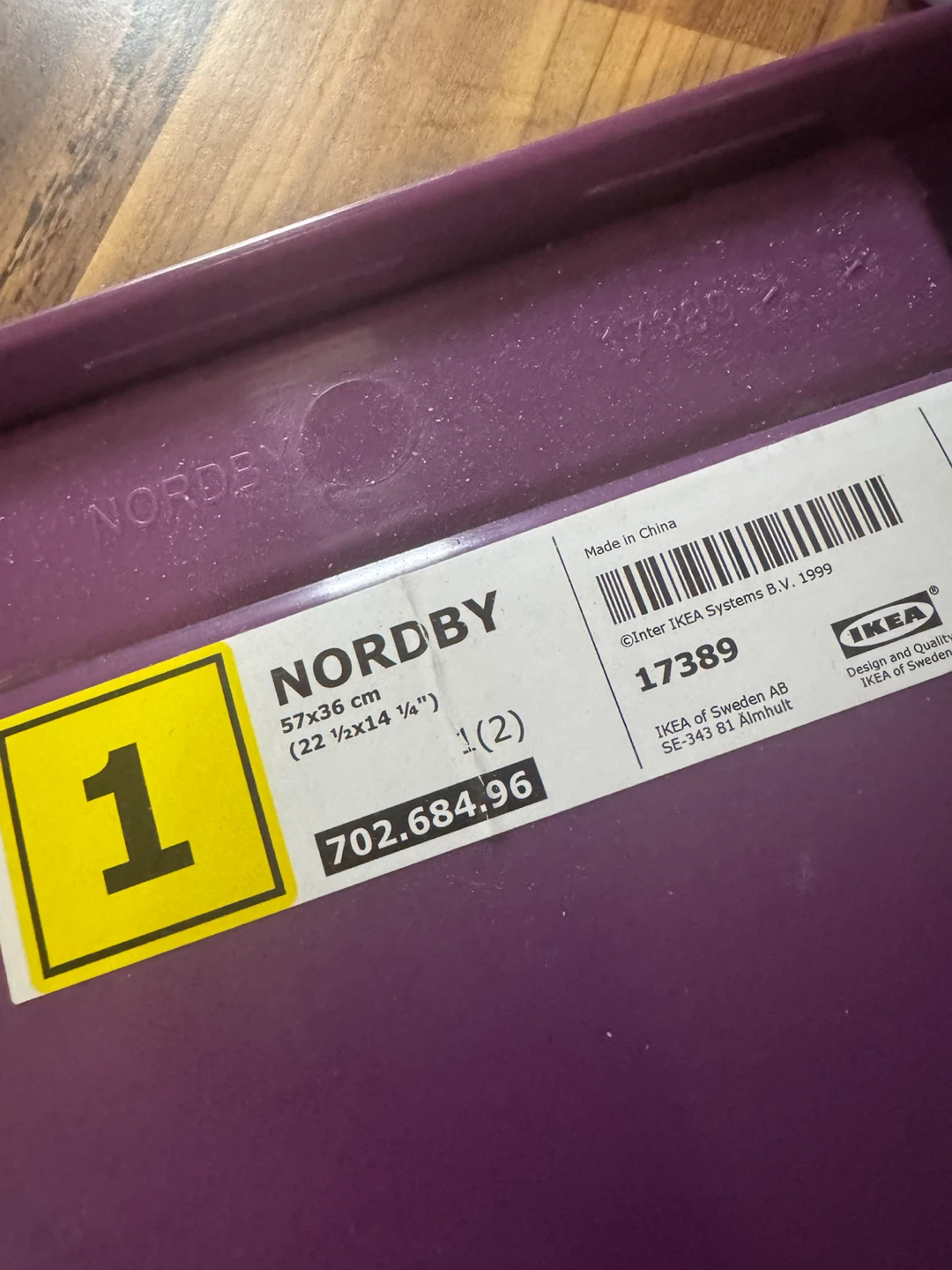 IKEA Nordby Purple Bed Tray