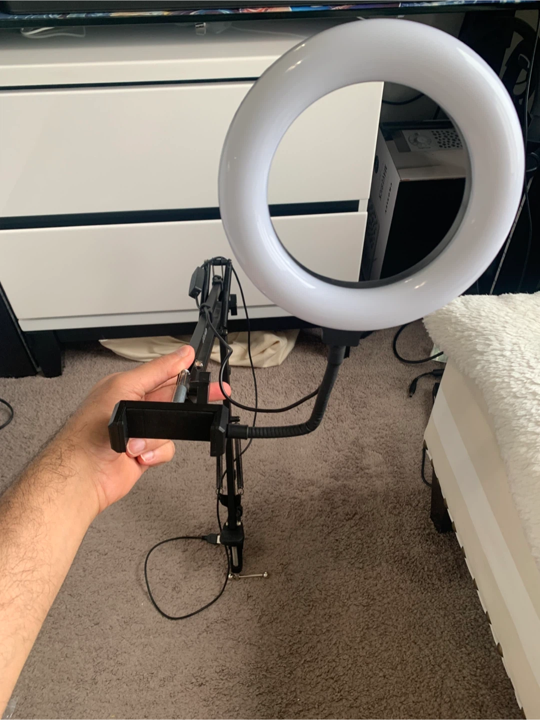 Ring Light and Microphone Boom Arm Stand
