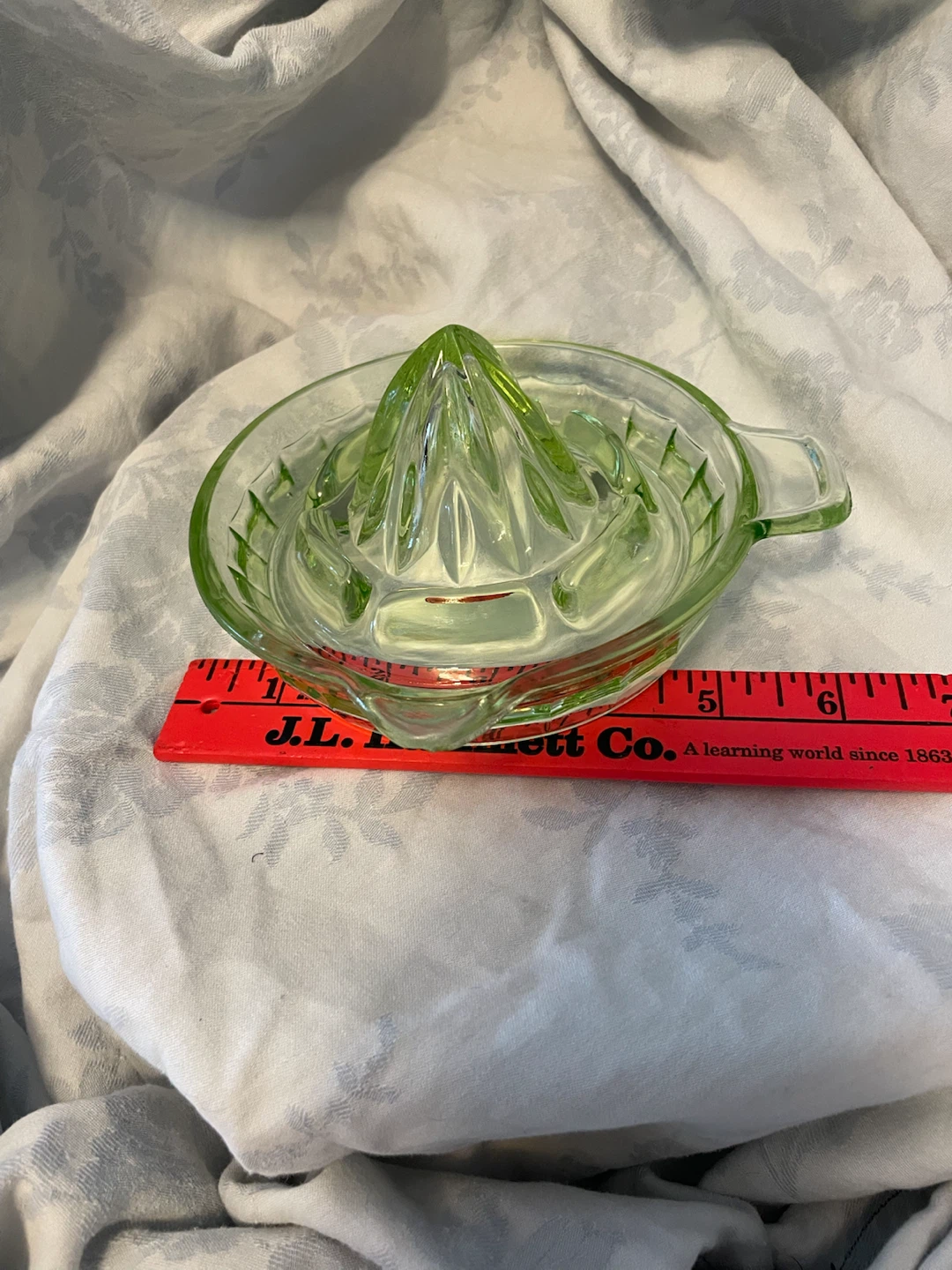 Vintage Green Depression Glass citrus orange Juicer