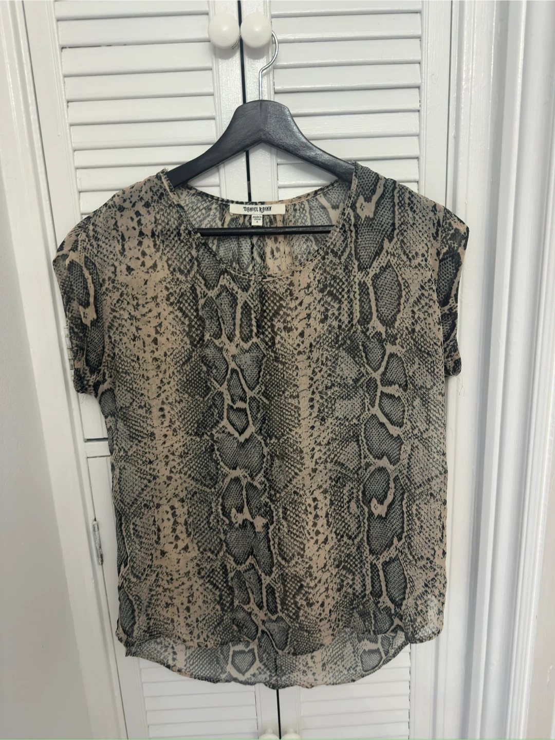 y2k Daniel Rainn snakeskin print blouse