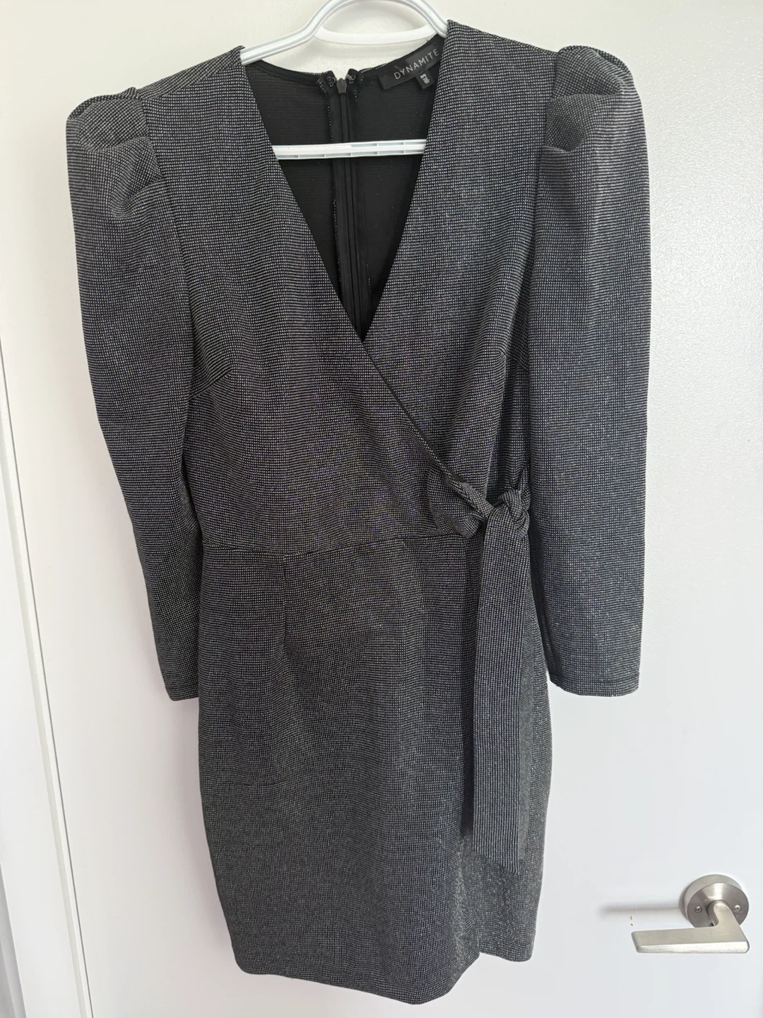 Dynamite Women's Sparkle Wrap Dress