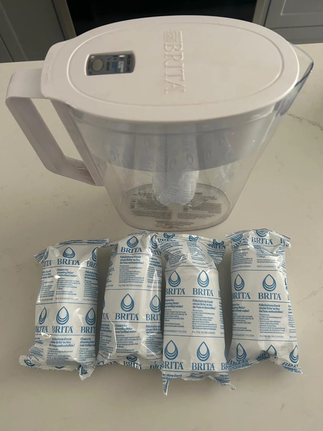 Brita Water Pitcher with 4 Replacement Filters