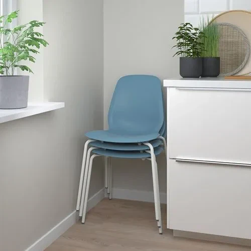 Set of 3 Blue Dining Chairs from IKEA - photo 3