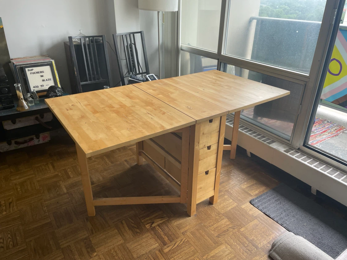 Foldable Table with Drawers
