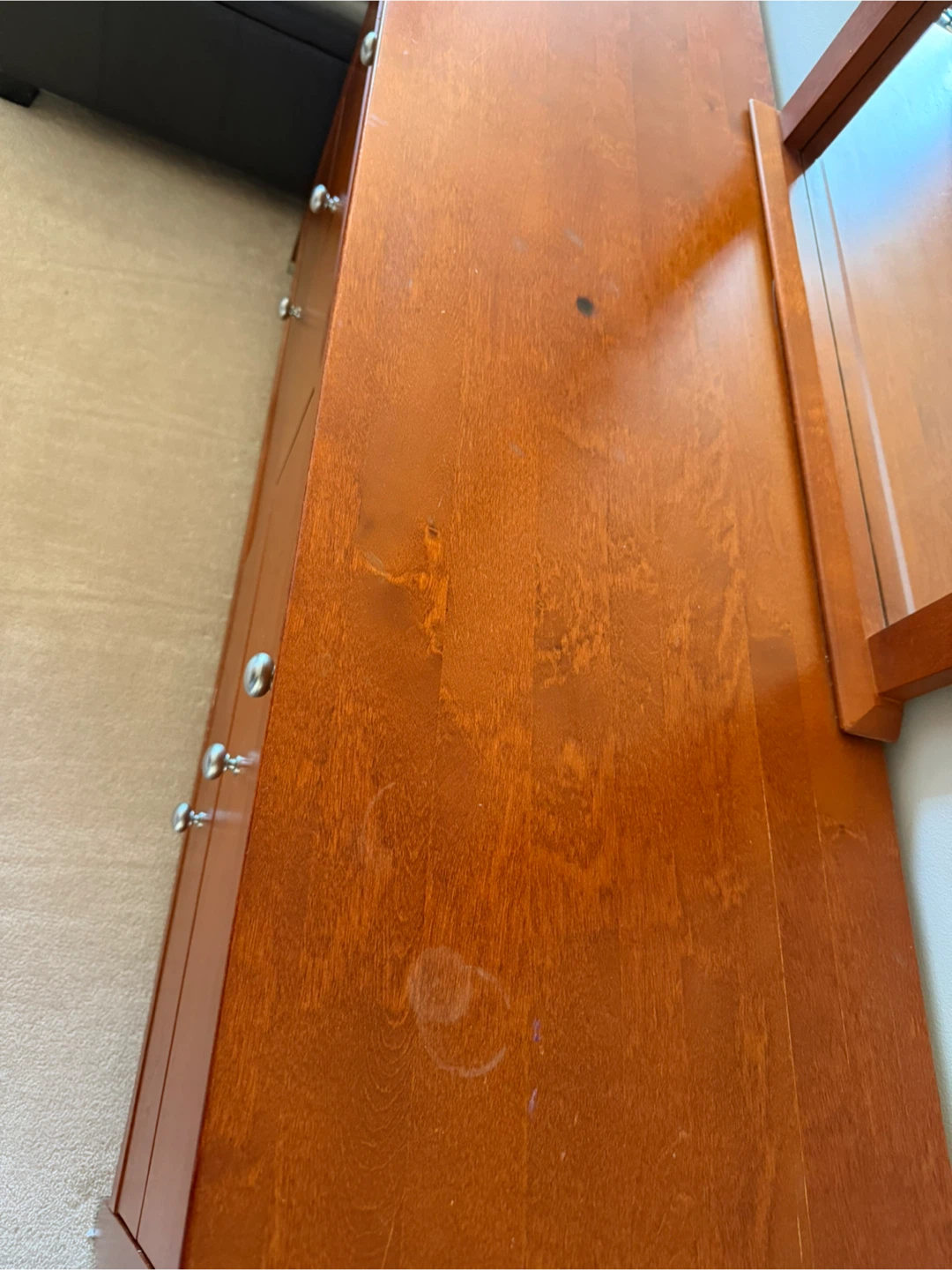 Wooden Bedroom Dresser with Mirror - photo 5