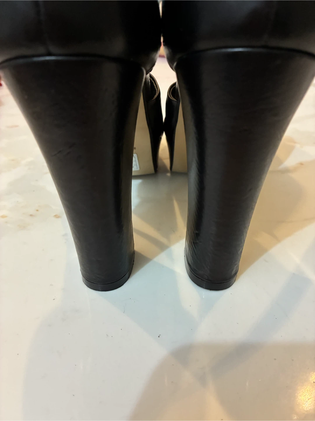 NOW Made in Italy Black Leather Platform Shoes Size 39 - photo 3