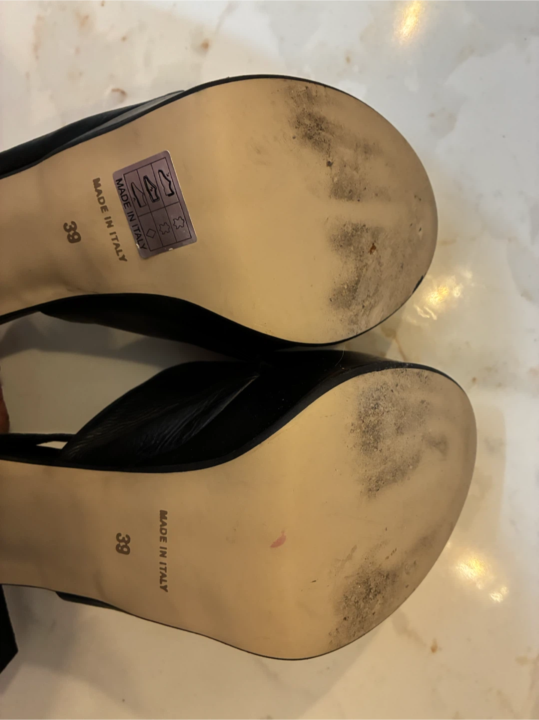NOW Made in Italy Black Leather Platform Shoes Size 39 - photo 5