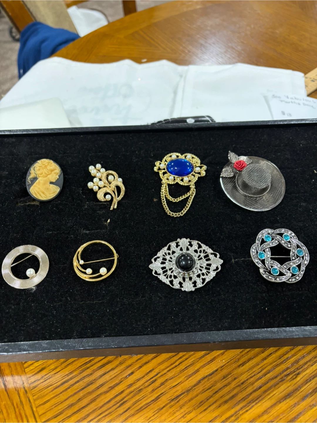 Vintage Style Brooch Collection - Set of 8