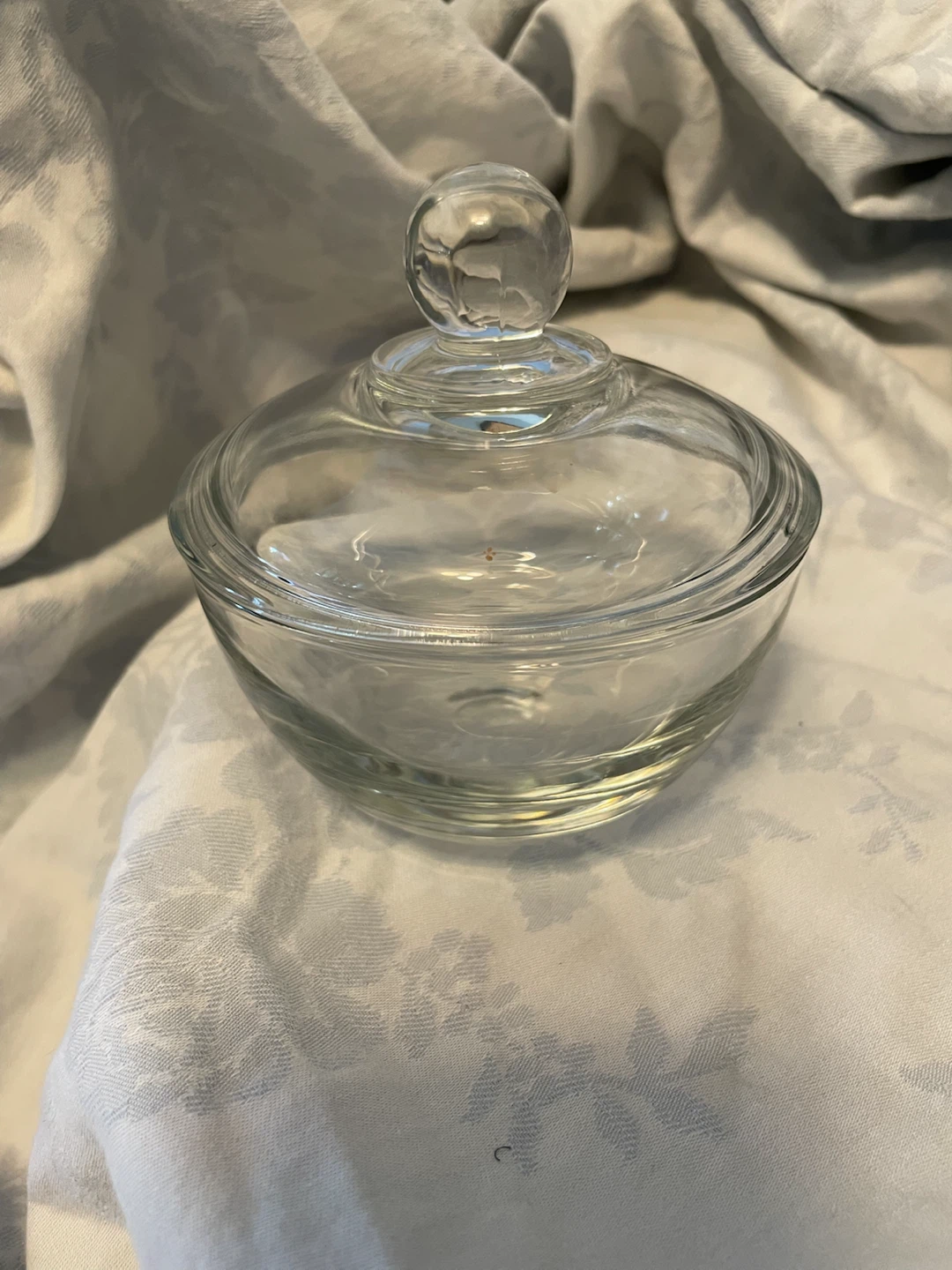 Clear Glass Lidded sugar bowl candy dish