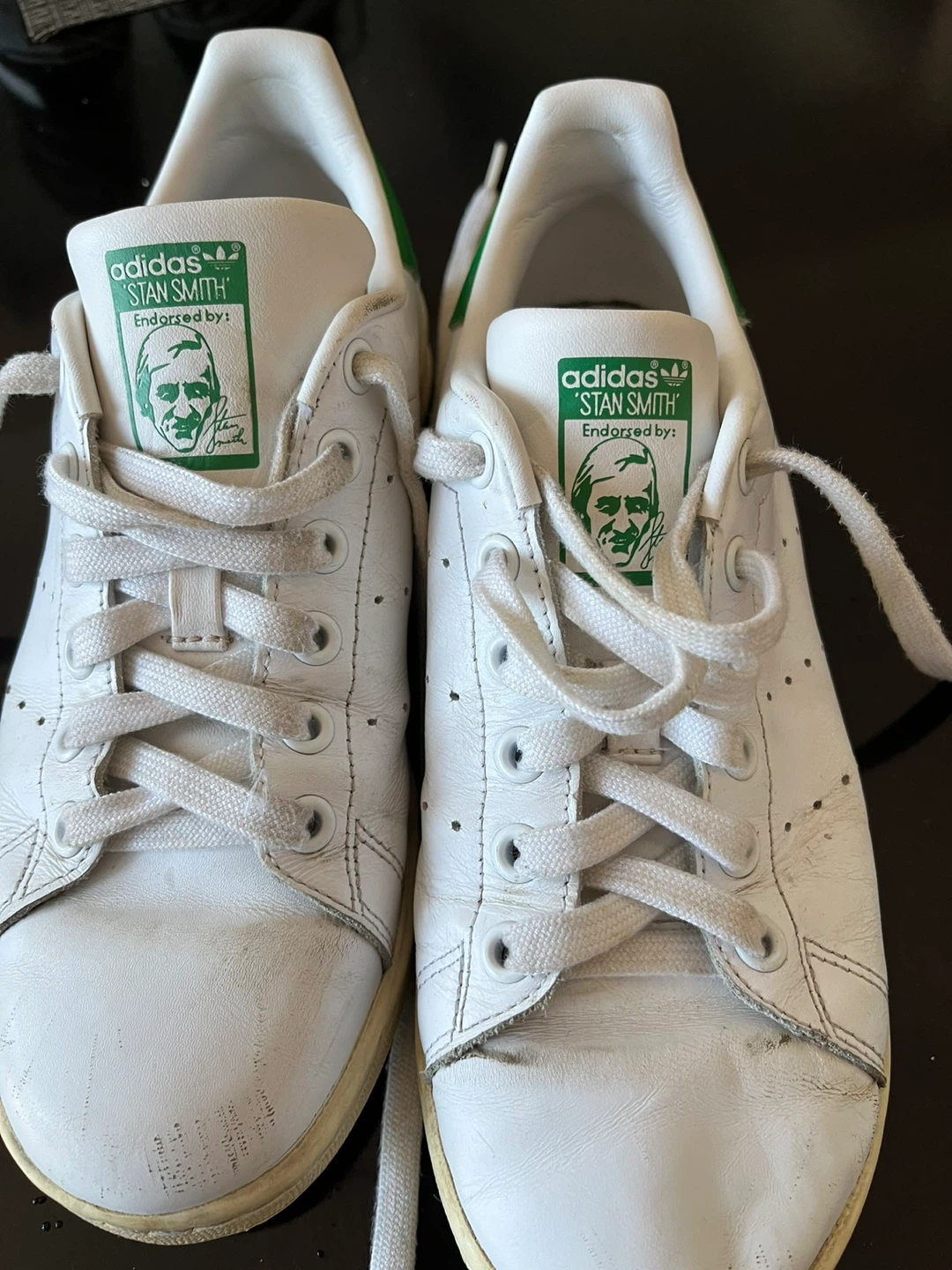 Adidas Stan Smith White and Green Sneakers