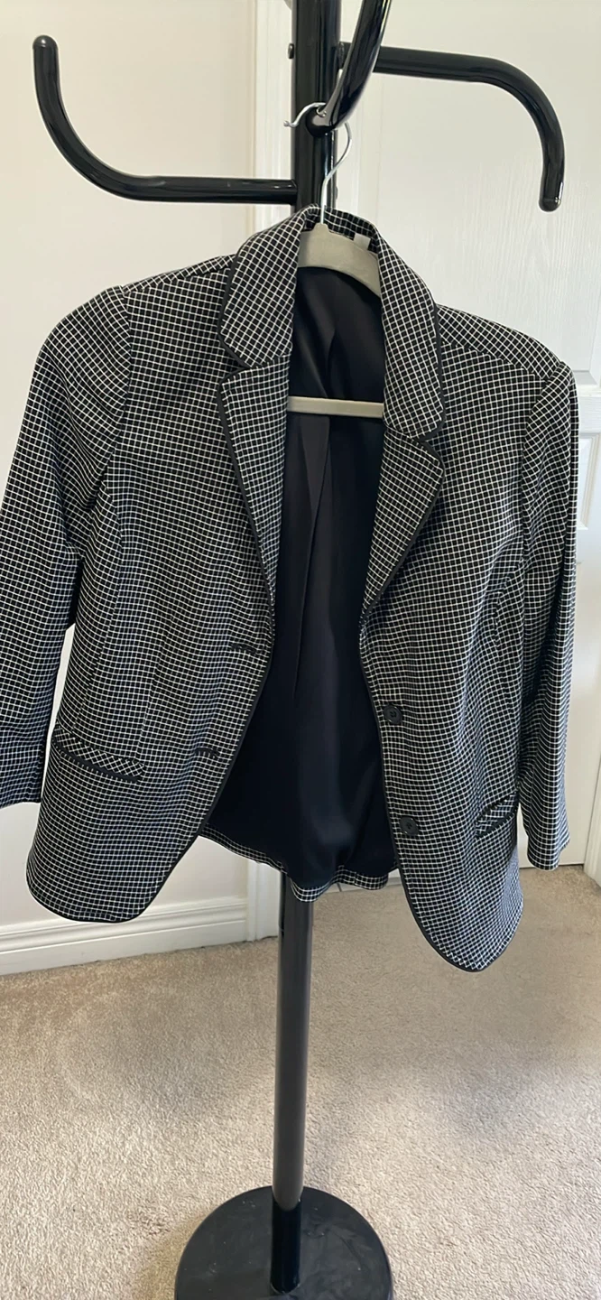 Black and white check blazer