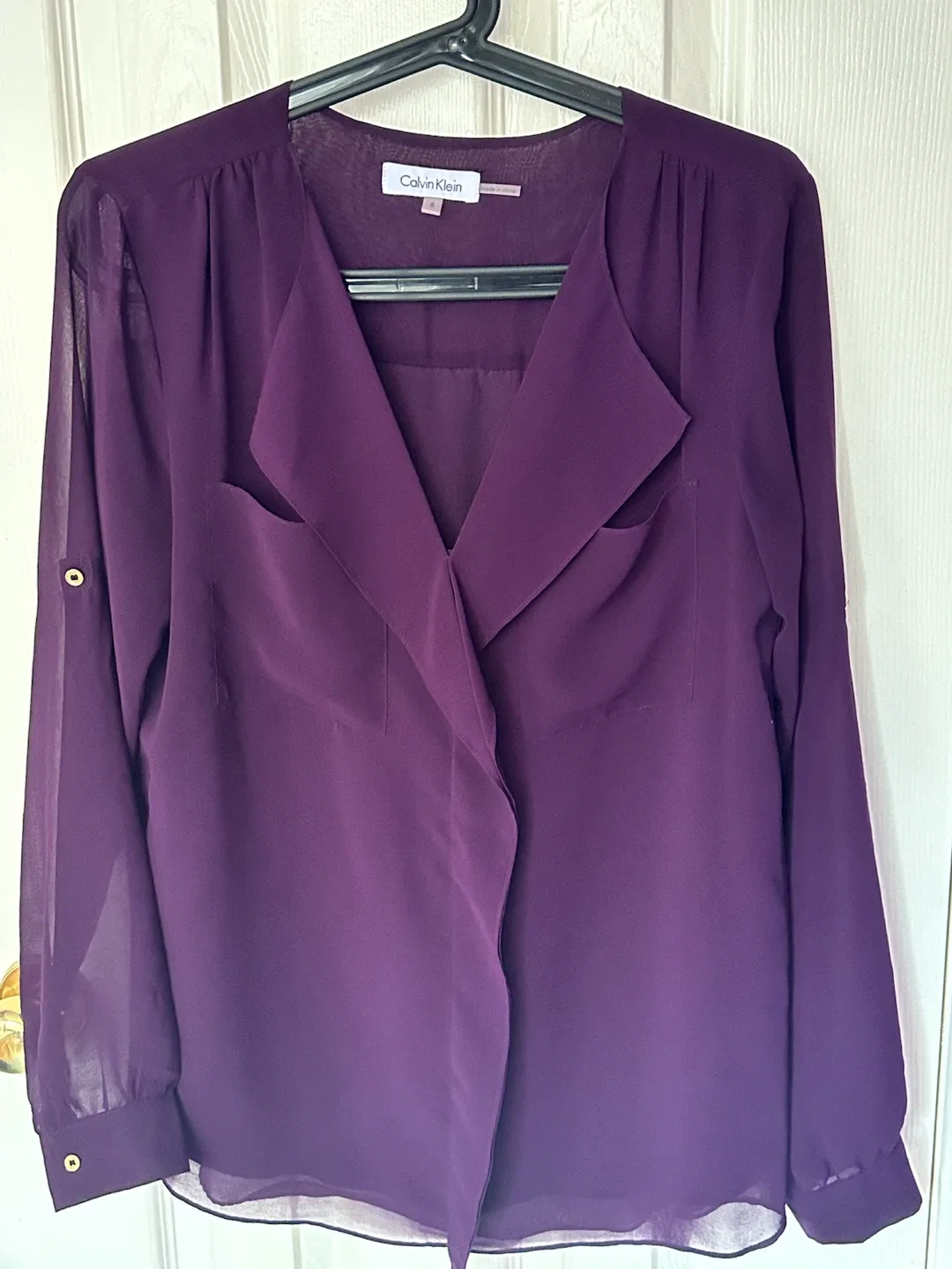 Calvin Klein Purple Chiffon Blouse