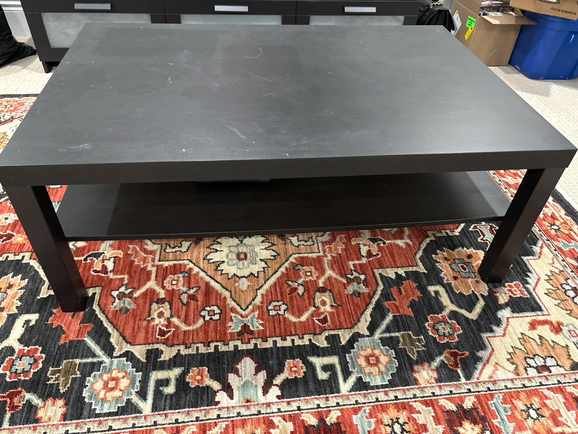 Black Coffee Table with Shelf