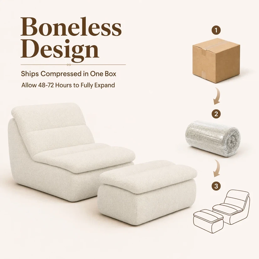 Memory Foam Accent Chair And Ottoman Set - photo 4
