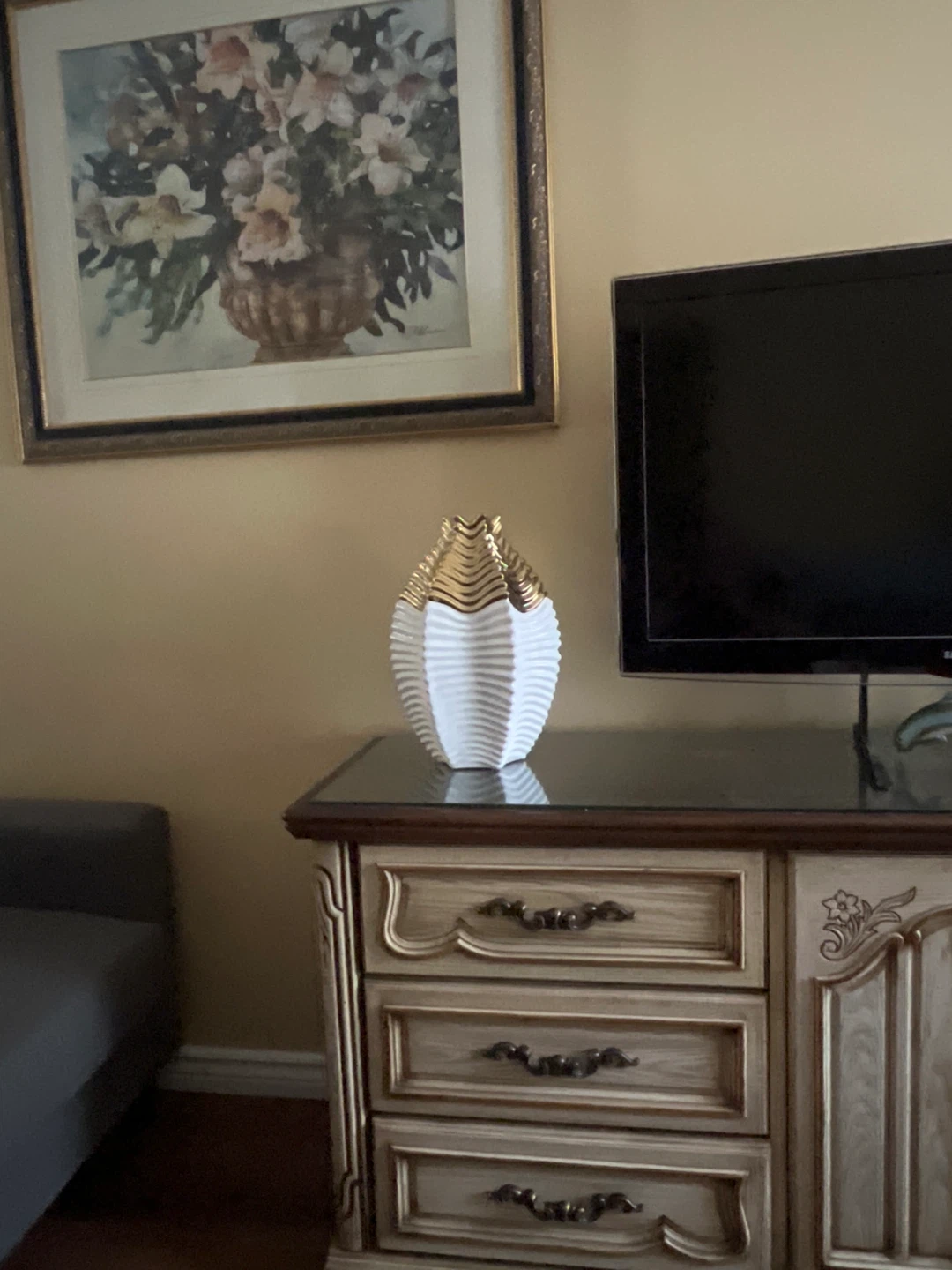 BNIB Stunning Modern Luxury White & Gold 15" Vase - Deal! - photo 3