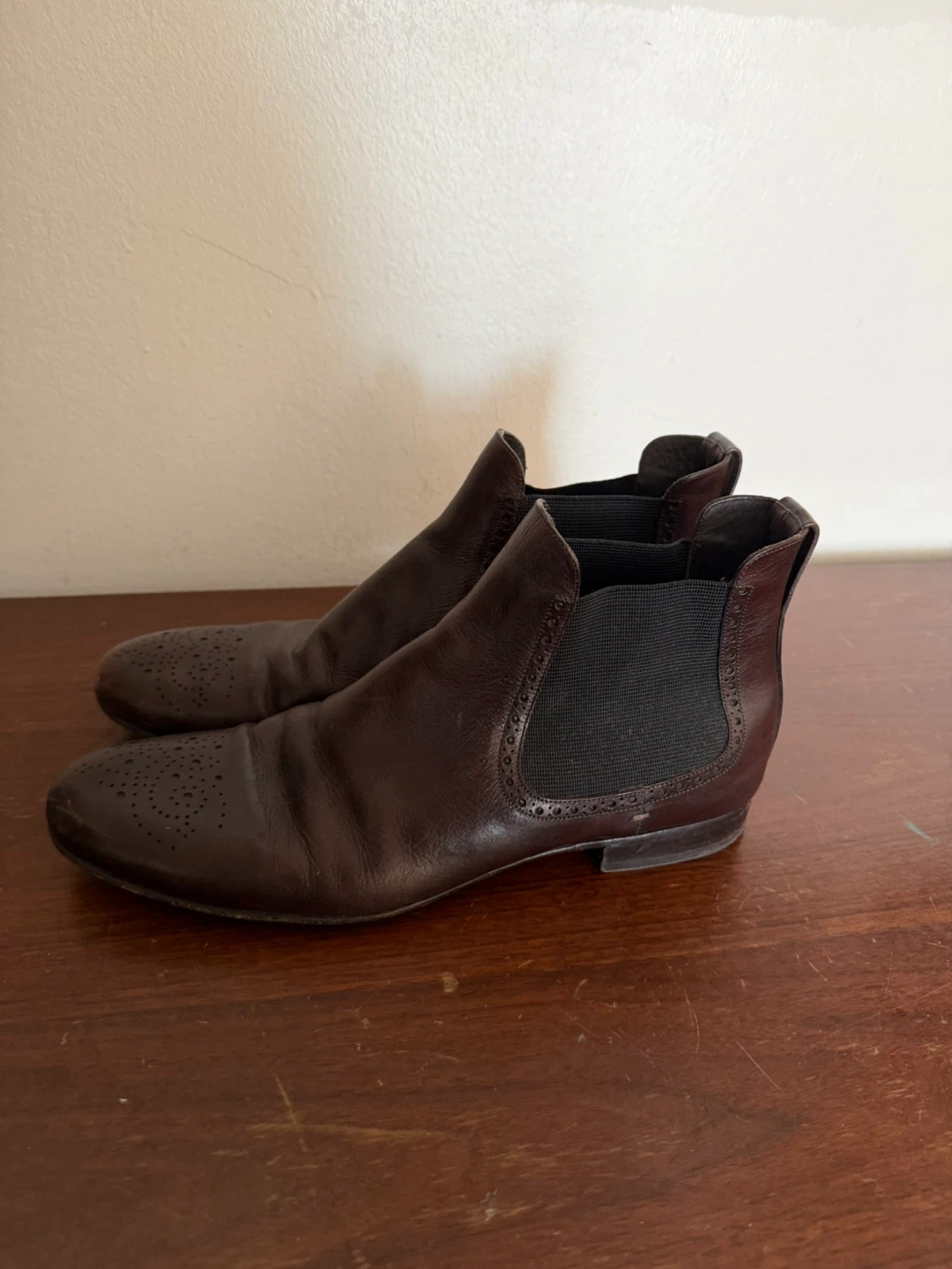 Burberry Brown Leather Chelsea Boots Size 44