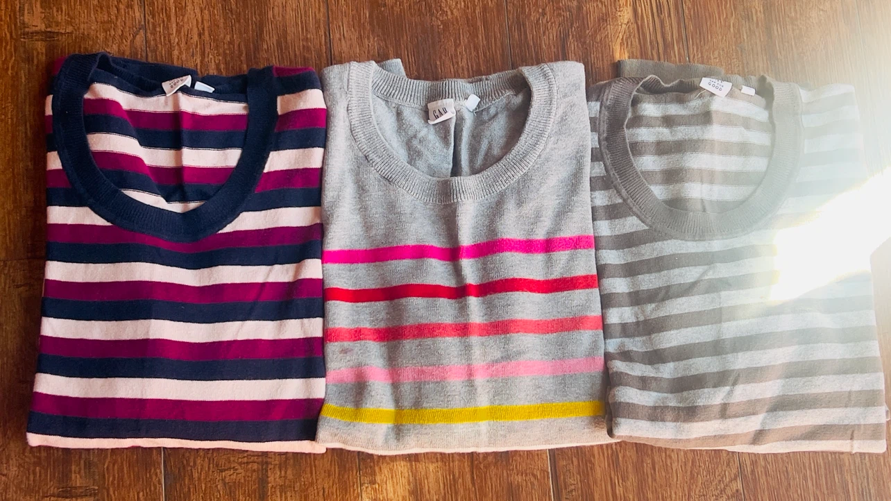 3 Gap Girl’s Striped Long Sleeve Tops Size M
