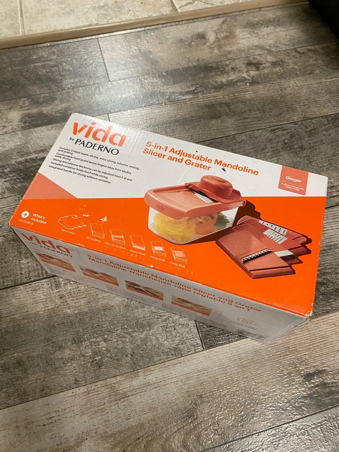 Vida by Paderno 5-in-1 Adjustable Mandoline Slicer and Grater