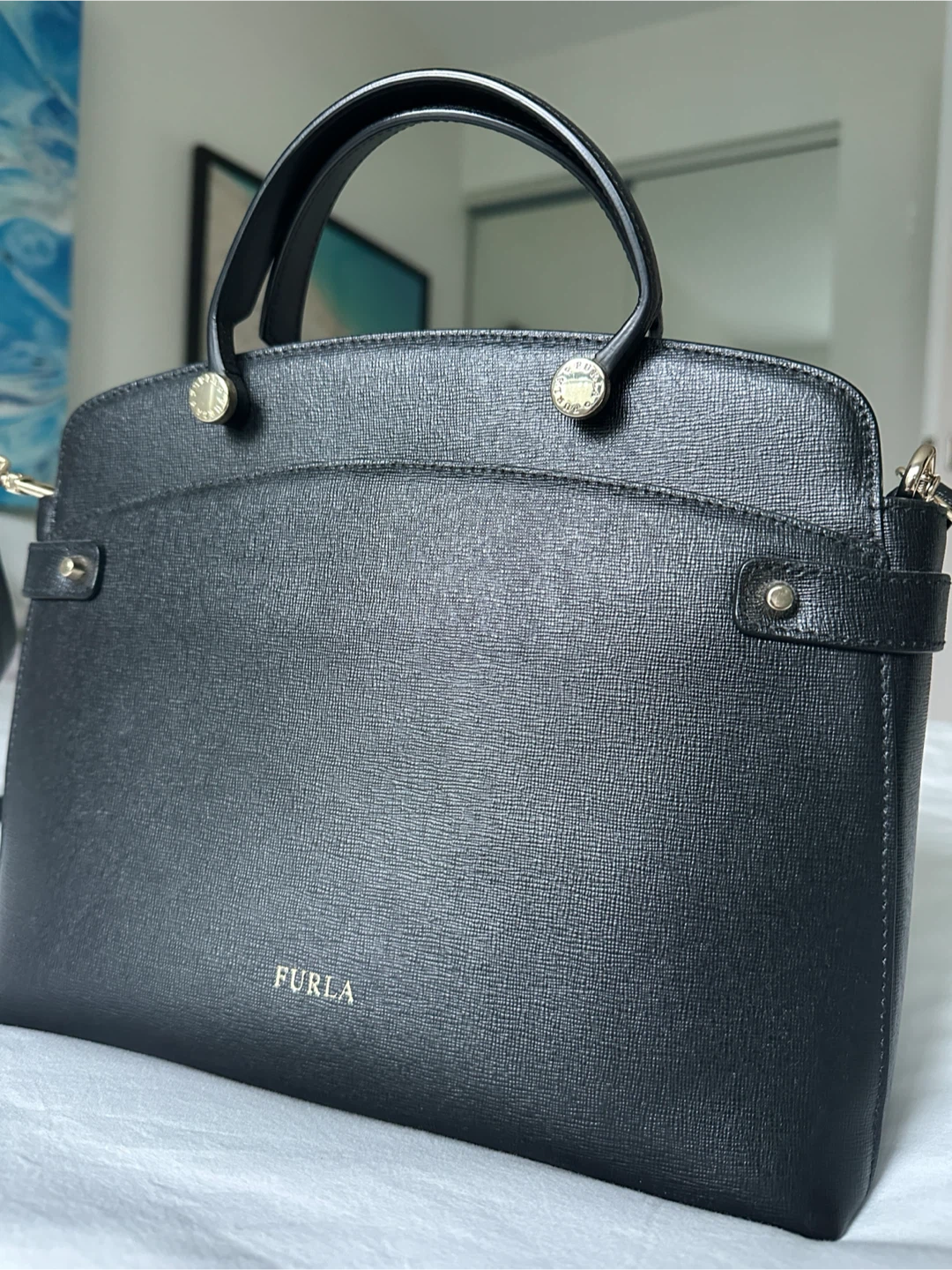 Furla black leather handbag - photo 2