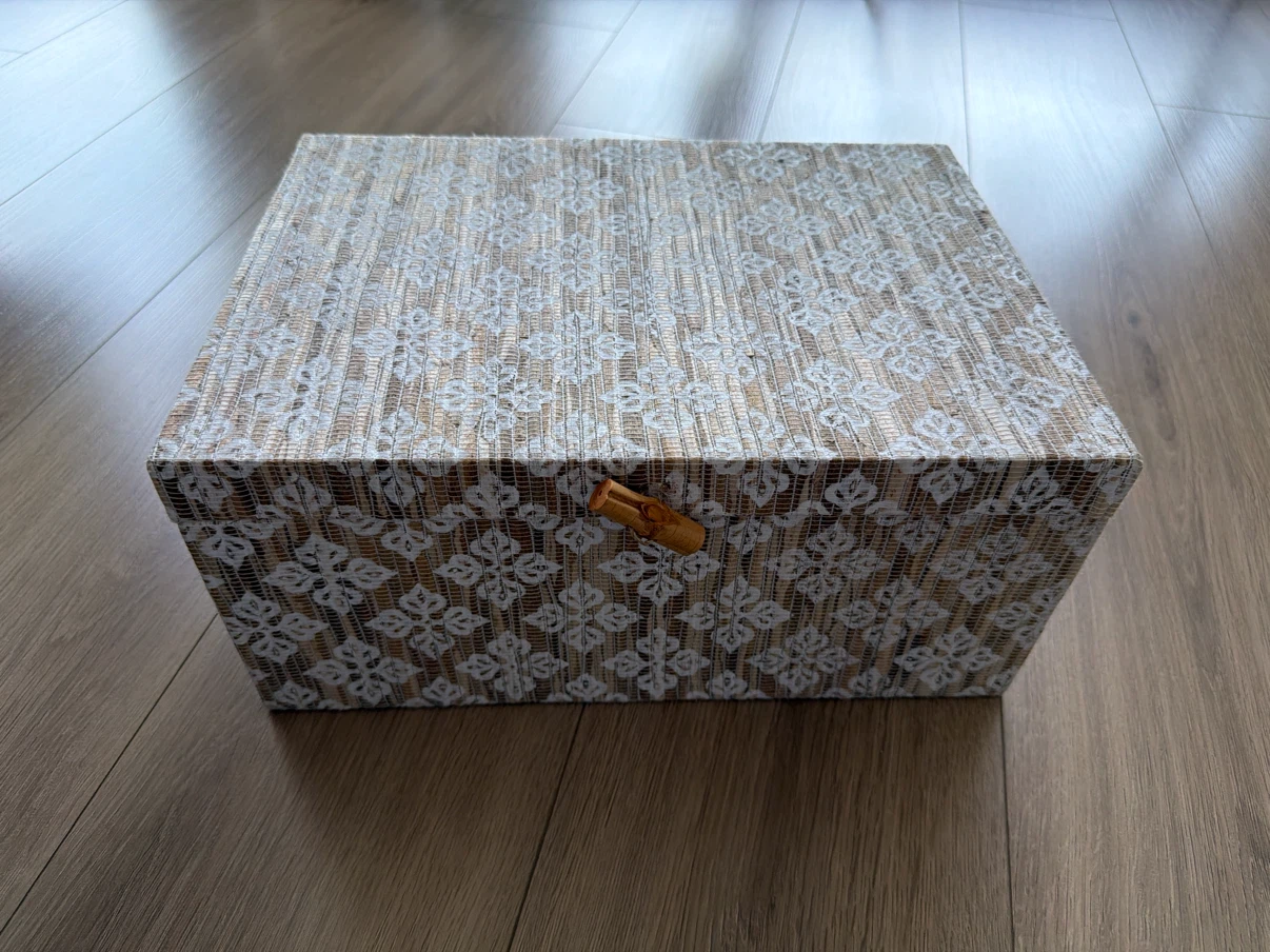Decorative Storage Box with Bamboo Clasp