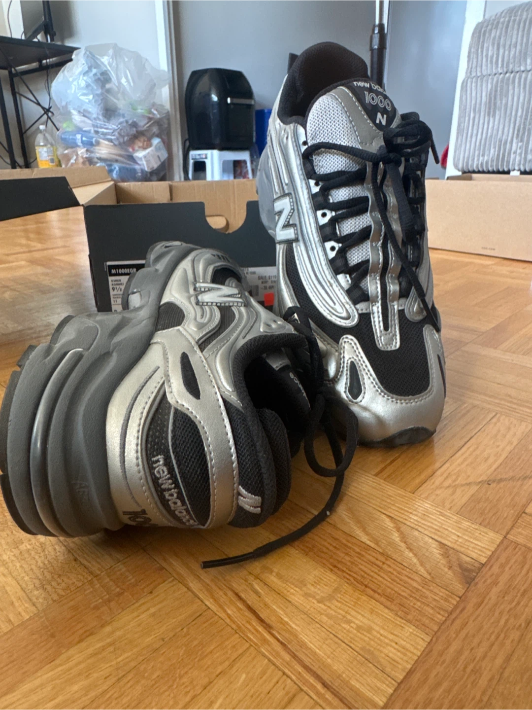 New Balance 1000 Sneakers Silver/Black Size 9.5