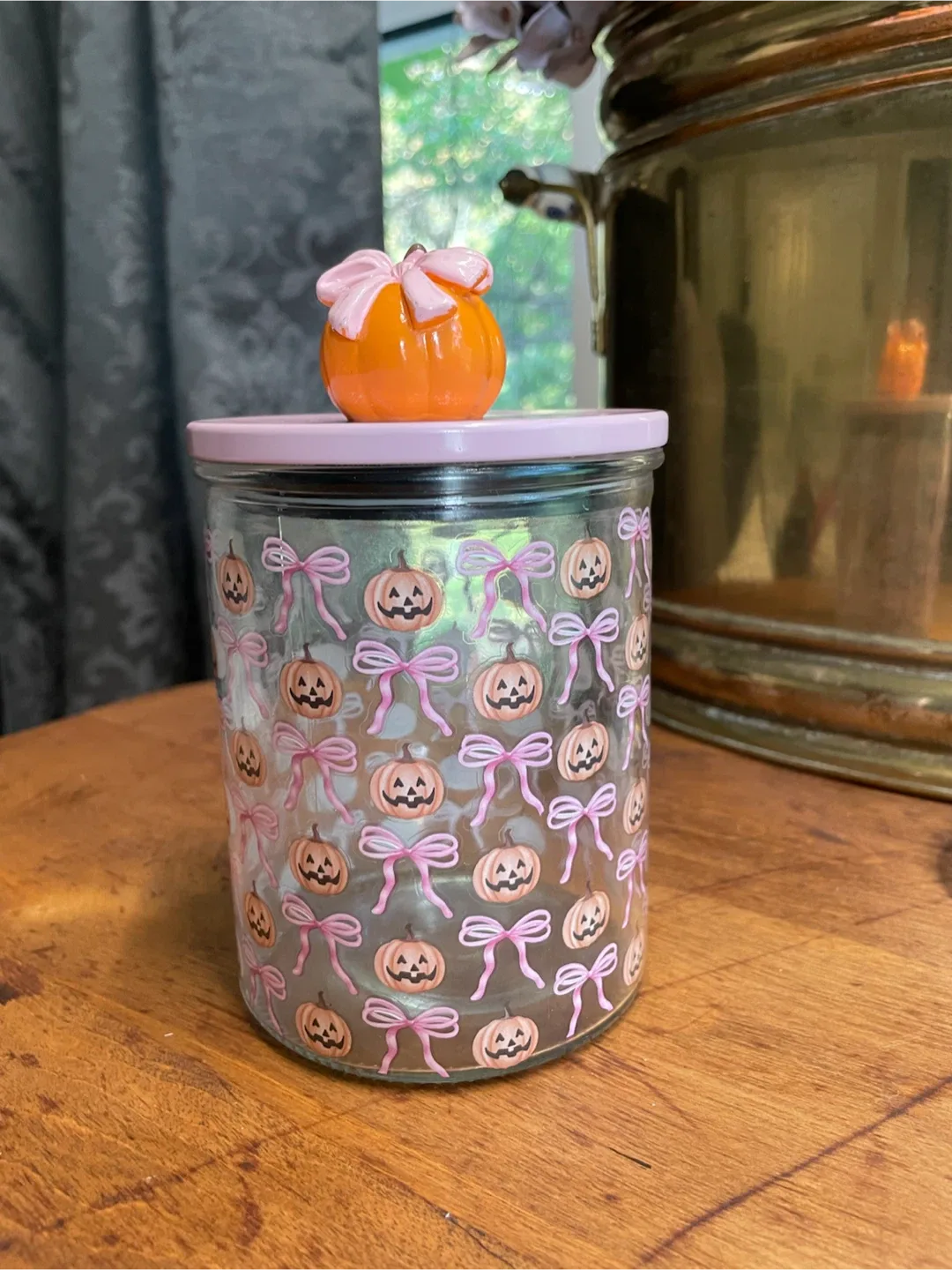 Halloween Jar with Pumpkin Lid