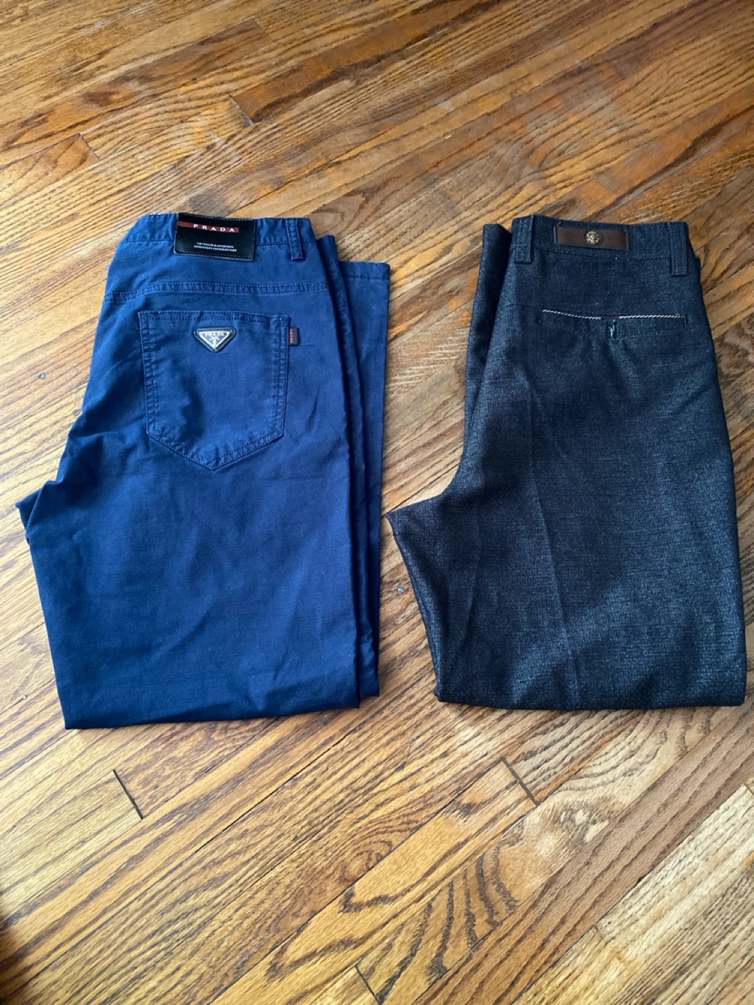 Prada Men's Trousers - Blue and Charcoal