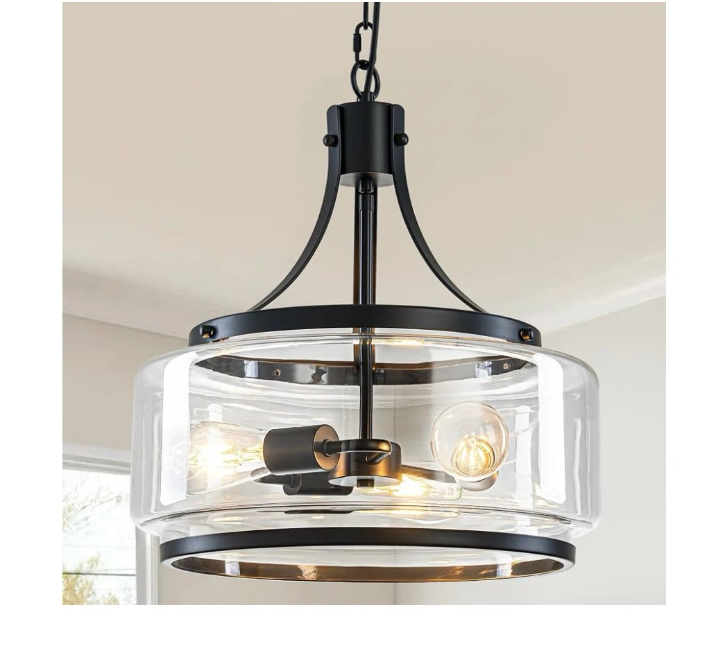 3-Lights Modern Glass Chandeliers, Dining Room Light Fixture