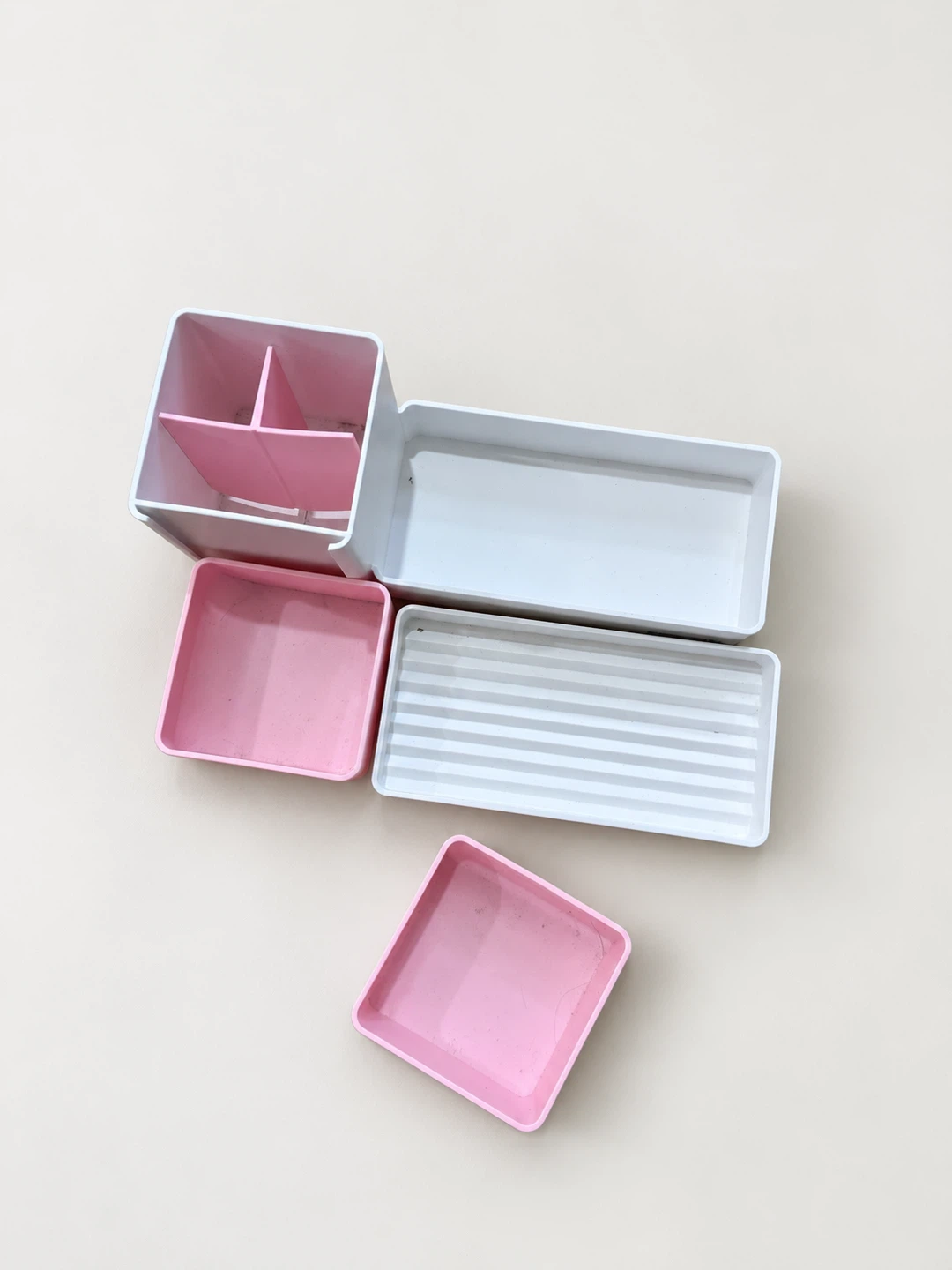 Pink & White Desk Organizer
