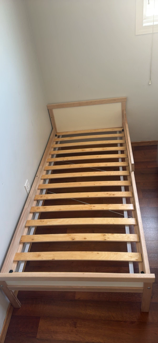 Wooden Bed Frame and mattress