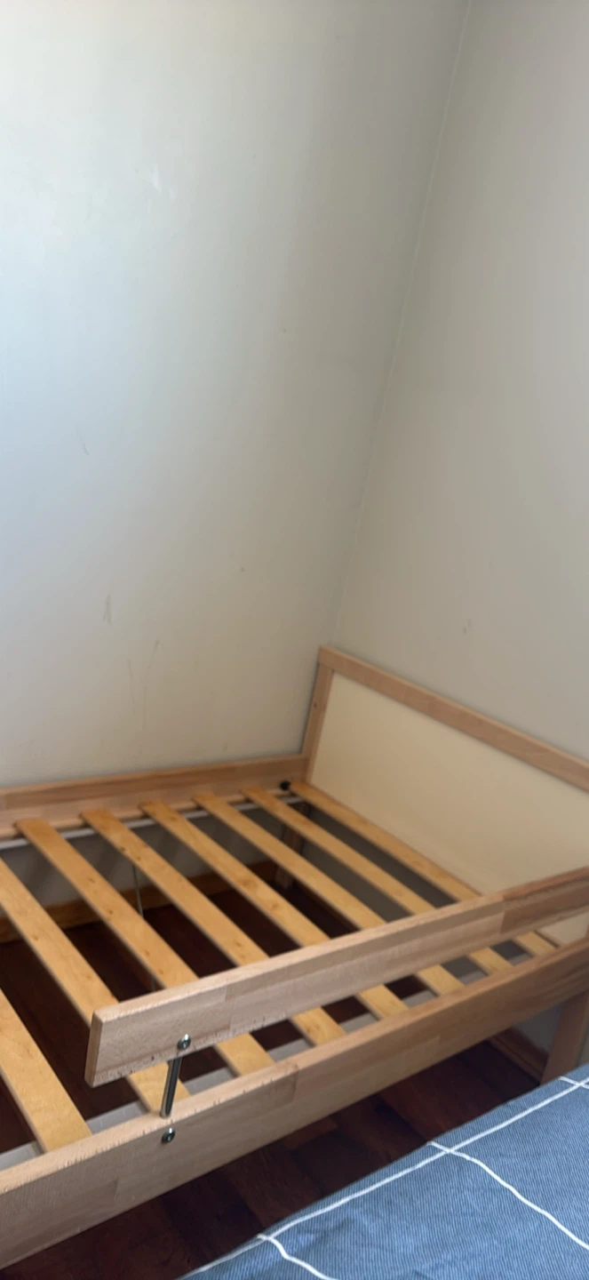 Wooden Bed Frame and mattress - photo 2