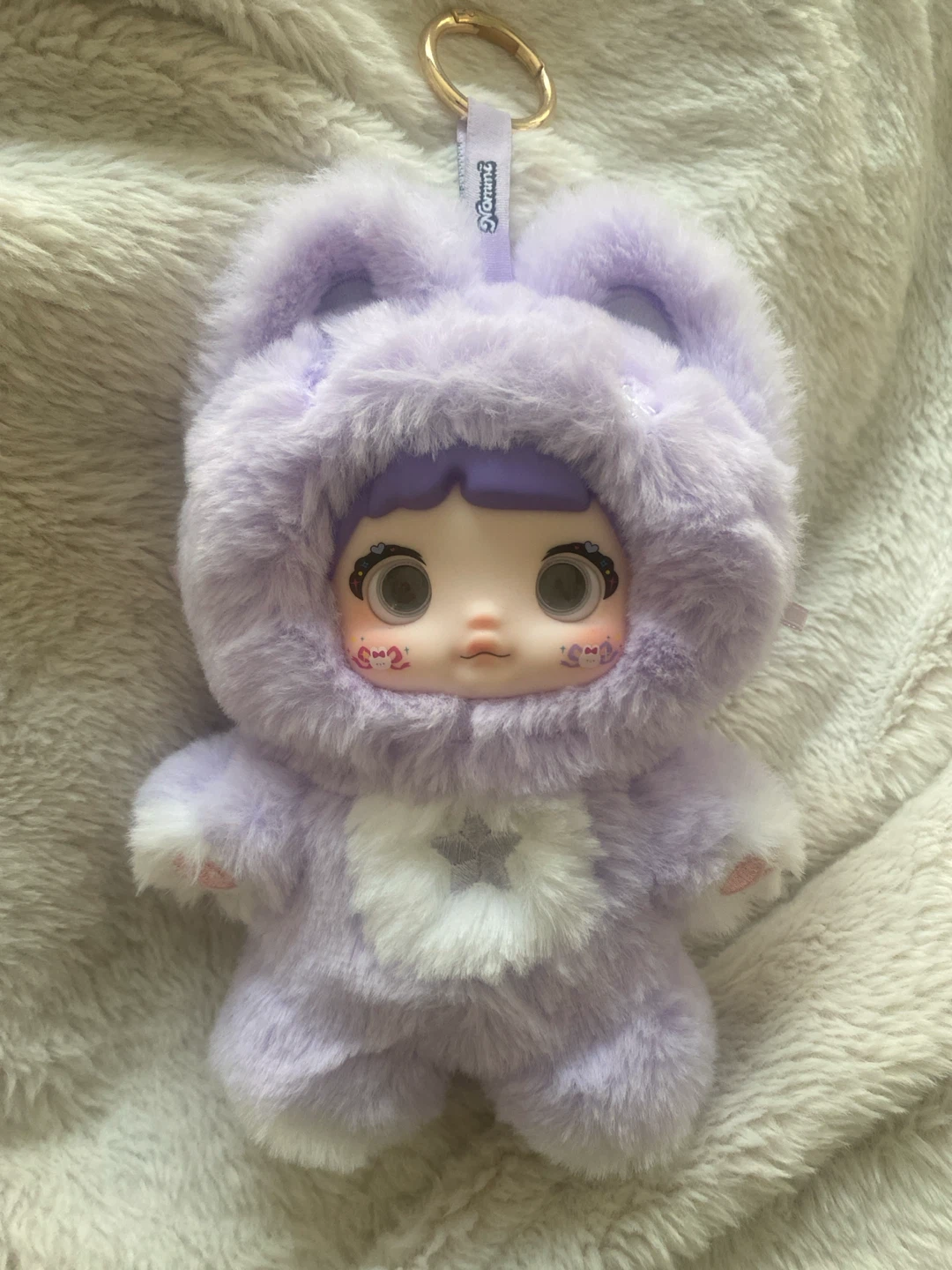 Nomimi Plush Bag Charm, Eyes Change, Purple