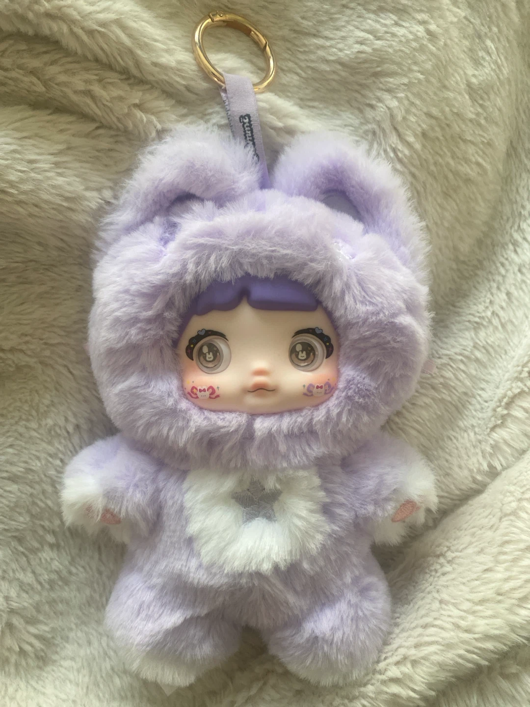 Nomimi Plush Bag Charm, Eyes Change, Purple - photo 3