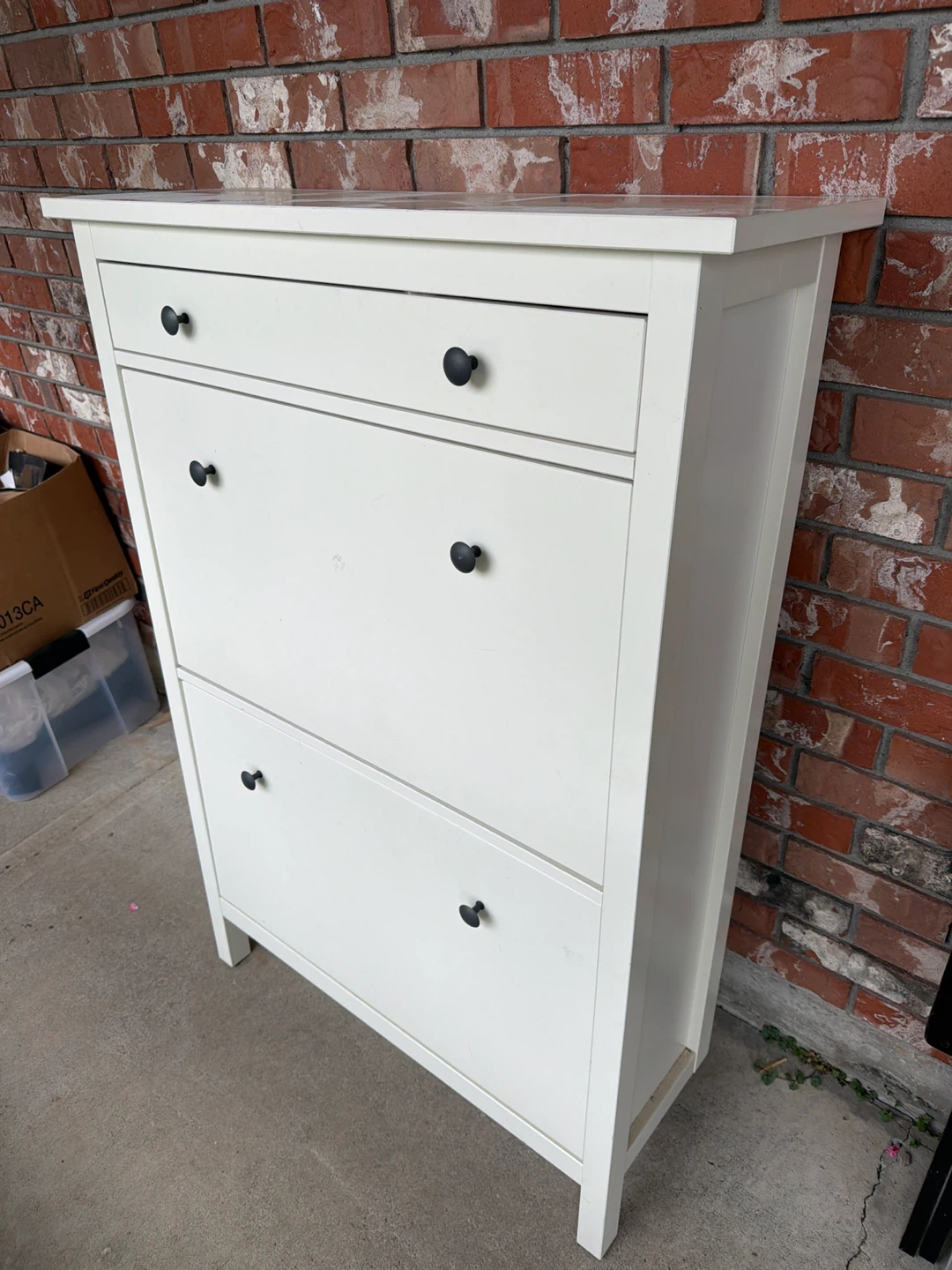 White Shoe Cabinet with 3 Drawers
