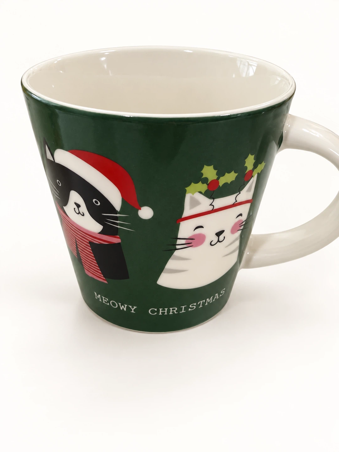 Meowy Christmas Cat Ceramic Mug – Like New