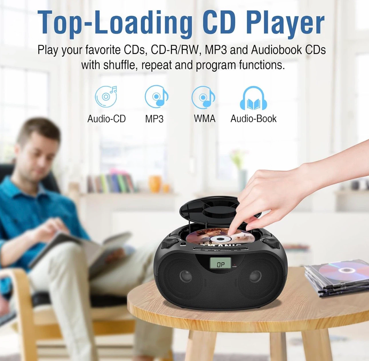 New Nextron Portable CD Player Boombox – Bluetooth, AM/FM, USB - photo 4