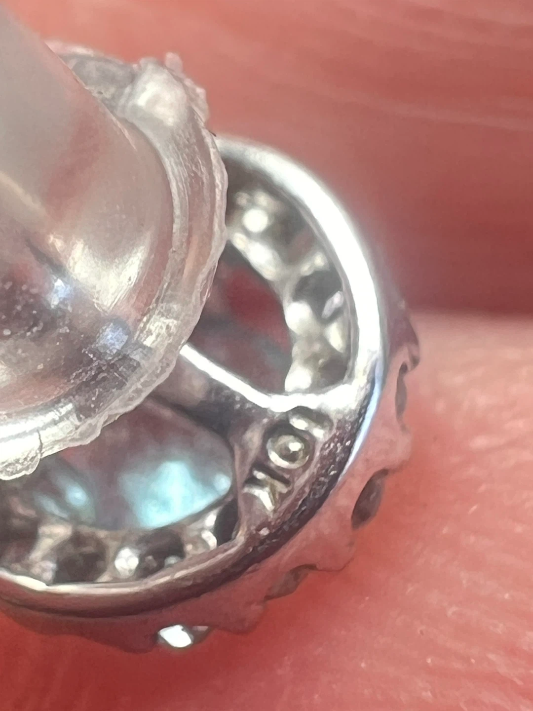 10K White Gold Blue topaz and diamonds Stud Earrings - photo 4