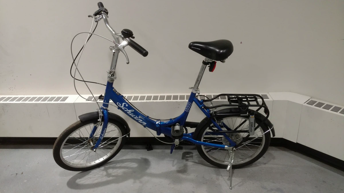 Blue Schwinn Folding Bicycle