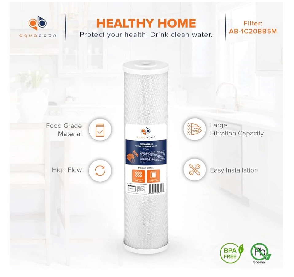 4 Aquaboon Carbon Block Water Filter Cartridges - photo 2