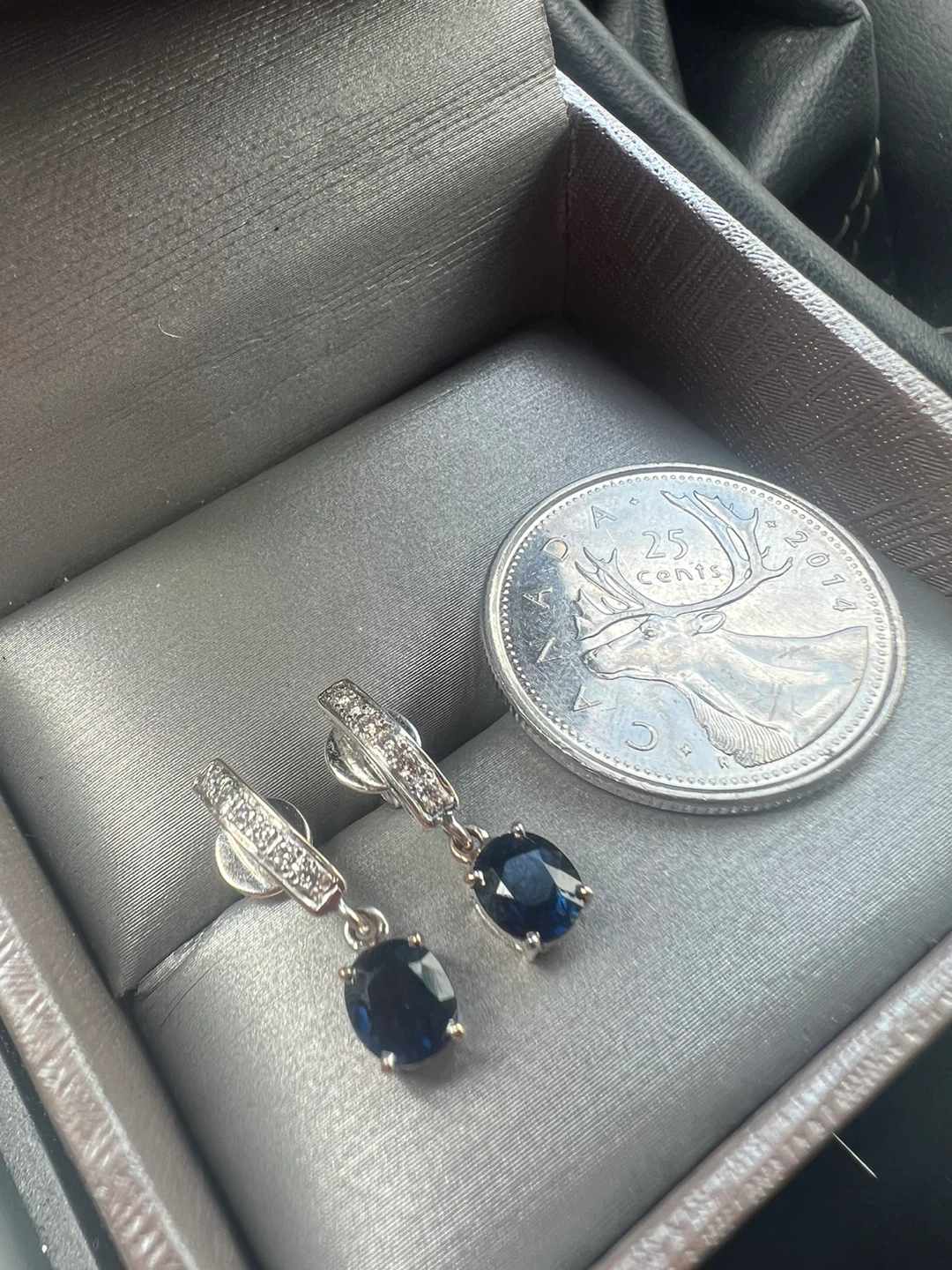 18K Gold Sapphire and Diamond Earrings