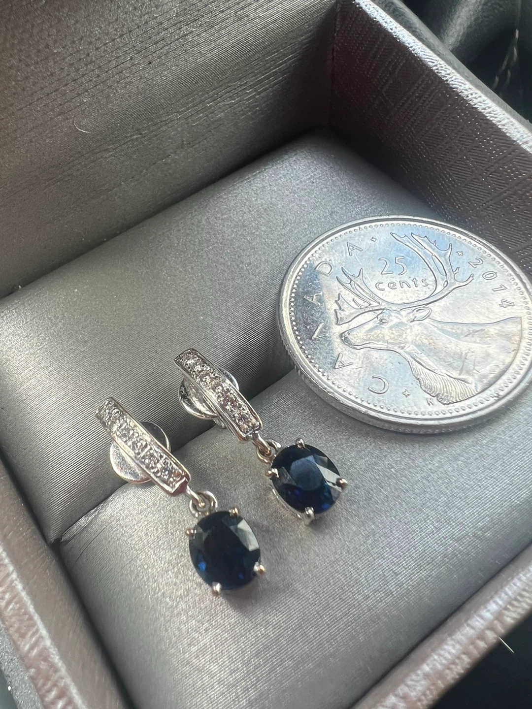 18K Gold Sapphire and Diamond Earrings - photo 2