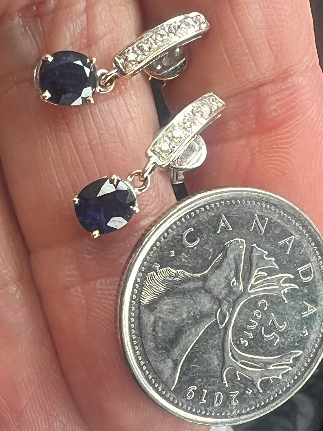 18K Gold Sapphire and Diamond Earrings - photo 4