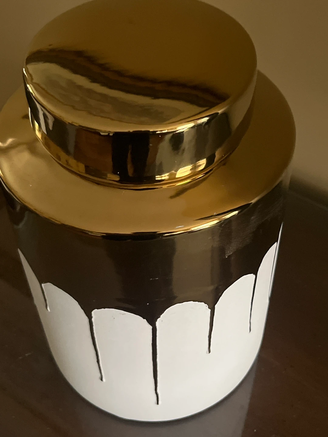 11" Gold Drip Ginger Jar – Perfect Wedding/Housewarming Gift! - photo 4